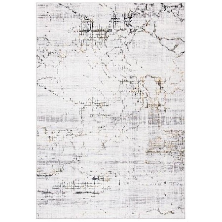 Safavieh 8 x 10 ft. Amelia Contemporary Rectangle Power Loomed Rug Gray & Gold ALA248F-8